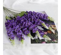 6/4/2/1 pièce pièce - 29,2 pouces - Fleurs artificielles de moustique violettes, fleurs de delphinium en soie, fleurs de jacinthe à tige longue, toucher réaliste, fleurs de lathyrus artificielles, con