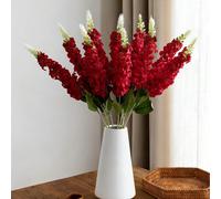 6/4/2/1 pièce pièce - Fleurs artificielles en soie de delphinium bordeaux de 29,2 pouces, fleurs de jacinthe à longue tige, fleurs de trompette artificielles à toucher réel pour mariage, maison, extér