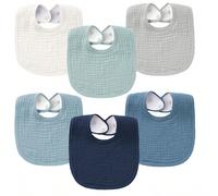 6/4/2 pièces Set de bavoirs en coton doux et uni, convenant aux garçons et aux filles. Grands bavoirs absorbants pour la dentition et la bave paquet de 6,Pack de 2,paquet de 4Blocs de couleur,RayéÉtof