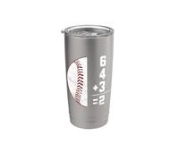 6 4 3 Double Play 6+4+3 = 2 Mathématiques de baseball Gobelet isotherme en acier inoxydable double paroi