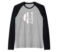 6 4 3 Double Play 6+4+3 = 2 Mathématiques de Baseball Manche Raglan
