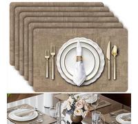 6/4 pièces Set de sets de table - Imperméable - Facile à essuyer - Résistant à la chaleur - Sets de table antidérapants, convient pour une utilisation intérieure et extérieure 43*30cm - 4 pièces,43 x