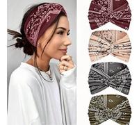 6/4 pièces Set Serre-tête à oreilles de lapin avec nœud pour femmes, couvre-chef léger pour le printemps/l'été, bandeau absorbant pour femmes/style bohème extra large, serre-tête à oreilles de lapin m