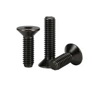 6-40pcs M2/M2.5/M3/M4/M5/M6/M8 Vis machine à tête enfichée à six pans creux en acier au carbone plaqué nickel noir, M4x6mm