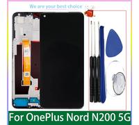 6.49 "pour Oneplus Nord N200 5G écran LCD d'origine avec cadre écran tactile numériseur assemblée remplacement One Plus DE2118 DE2117 Black No Frame
