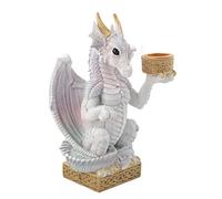 6,5 "/ 16cm Dragon Blanc Statue Tenir Bougie