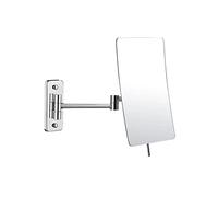 6.5 Inch Miroir de Maquillage Miroir Mural Grossissant 3X Miroir de Rasage Salle de Bain Vanité Rectangulaire Fini Poli Miroir Beauté Grossissant 360 Réglable Rectangle (Silver white rectangular )