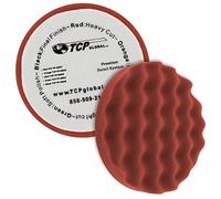 6.5" Red Waffle Heavy Cut Grip Foam Polish Buff Pad - DA Hook & Loop