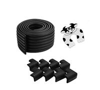 6.5ft en W Sécurité enfants bébé enfant en bas âge coin éponge douce mousse bord d'angle Protecteur Coussin anti-collision avec pare-chocs bande Tableau 8 mousse coin, 1 Garde Stopper de porte, Noir