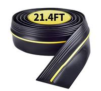 6.5m /13mm Épaisseur Joint de Seuil de sol de garage en caoutchouc,seuil de porte de garage Bande de remplacement facile à couper,caoutchouc résistant aux intempéries DIY remplacement de décapage