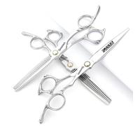 6/6,5 pouces Sharonds Ciseaux de coiffure professionnels japonais 440C avec ciseaux à effiler, boîte à ciseaux, ajusteur de peigne(6,5 pouces 3 pièces-A)