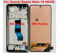 6.67 "AMOLED Original pour Xiaomi Redmi Note 14 4G LCD écran tactile numériseur assemblée écran LCD avec cadre pour Redmi note 14 5G NT14 5G purple frame