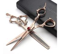 6/7 / 7.5/8 / 9 pouces ciseaux de coupe de cheveux de haute qualité Japan 440c Barbershop cut ciseaux (6 pouces 2 pièces-A)