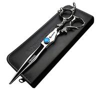 6/7 / 8/9 pouces coupe de cheveux professionnel Slim ciseaux set japonais ciseaux de coiffeur hommes ou femmes ciseaux de coiffeur (7 pouces plat-C)