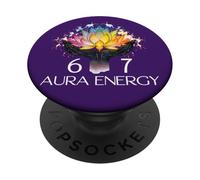 6 7 Aura Energy at 67 Aura Level 67% Funny Six Seven Meme 67 PopSockets PopGrip Adhésif