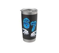 6 7 Flames drôles Six Sept Mains Meme Gobelet isotherme en acier inoxydable double paroi