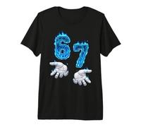 6 7 Flames drôles Six Sept Mains Meme T-Shirt Haut de Gamme