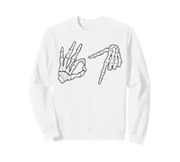 6 7 Meme Funny Six Seven Saying Squelette Hands Death DK. Sweatshirt