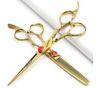 6/7 pouces ciseaux professionnels coupe de cheveux rose modèle ciseaux outils de coiffage japonais en acier inoxydable ciseaux set (7 pouces - 2pc -B)