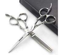 6/7 pouces ciseaux professionnels coupe de cheveux rose modèle ciseaux outils de coiffage japonais en acier inoxydable ciseaux set (7 pouces - 2pc -D)