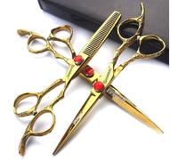 6/7 pouces ciseaux professionnels coupe de cheveux rose modèle ciseaux outils de coiffage japonais en acier inoxydable ciseaux set (7 pouces - 3pc -C)