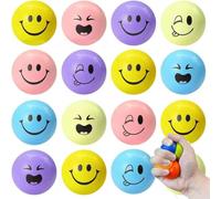 6-72pcs Balles Anti-Stress Colorées,Boules à Presser Sensorielle,Antistress 6CM,Boules à Pétrir Anti Stress,Expression Stress Balls,Boule Anti Stress de (Visage Drôles-6CM, 72)