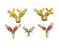 6 8 10 12mm Hose Barb Y Type Three 3 Way Brass Shut Off Ball Valve Pipe Fitting Connector Adapter(8mm Male)