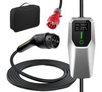 6/8/10/13/16A Type 2 EU EV Cordon de charge Schuko Pour voitures électriques EV Charger 3 Phase 11KW Courant réglable Chargeur portable 5M Avec sac de transport
