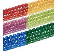 6, 8, 10 couleurs mélangées, opale, opale, perles rondes en vrac pour bracelets, colliers, bijoux, loisirs créatifs