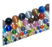 6, 8, 10 couleurs mélangées, opale, opale, perles rondes en vrac pour bracelets, colliers, bijoux, loisirs créatifs