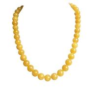 6/8/10 mm Cire d'abeille - Calcite jaune perle ras du cou pour femme, taille unique, Agate