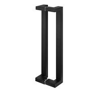 6/8/10in Classic Square Metal Gate Handles,Office Closet Barns Push Pull Door Handle, Back to Back Mounted, Matte Finish(Black,100cm/39.4in)