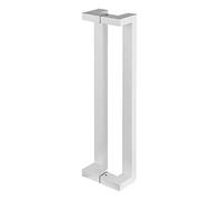 6/8/10in Classic Square Metal Gate Handles,Office Closet Barns Push Pull Door Handle, Back to Back Mounted, Matte Finish(White,100cm/39.4in)