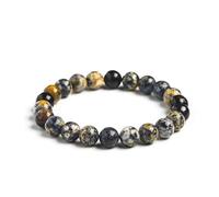 6 8 10mm Naturel Bleu Océan Jaspe Pierre Strand Bracelets Convient for Hommes FemmesBangles (Size : 8mm, Color : Blue Ocean Stone)