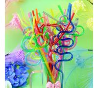 6/8/12/15 pièces : une variété de pailles spirales amusantes et réutilisables, parfaites pour les fêtes d'anniversaire, les bars et les mariages. Various--8pcs
