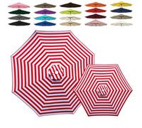 6/8 Baleines Auvent de Remplacement pour Parasol 2m 2.5m 3.0m 4.0m, Toile de Parasol Déporté Remplacement Canopy, Tissu Polyester Résistant UV30+ Housse de Rechange(Red-White,8-RIBS-13FT/4.0m)