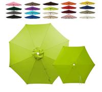 6/8 Baleines Auvent de Remplacement pour Parasol 2m 2.5m 3.0m 4.0m, Toile de Parasol Déporté Remplacement Canopy, Tissu Polyester Résistant UV30+ Housse de Rechange(Light Green,8-RIBS-7.5FT/2.30m)