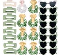 6/8 ensembles demoiselle d'honneur coeur forme lunettes de soleil attaches de cheveux chouchous pinces à cheveux Bachelorette mariage nuptiale douche faveur proposition cadeau 6pcs mix set-A
