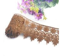 6.8m fleur dentelle bordure 9cm large costume européen Chip Pattern élastique broderie dentelle bordure pour la couture, bricolage artisanat, emballage cadeau, décoration de mariage (café léger)