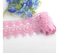 6.8m floral dentelle bordure garniture 9cm largeur dentelles garnitures avec Tassel Chips motif inelastique broderie dentelle garniture pour la couture, artisanat bricolage, emballage cadeau (rose)