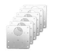 6/8pcs Hinge Repair Plate Brushed Stainless Steel Cabinet Fixing Bracket Kit with Mounting Screws Door Hardware Pour Porte(6 Pack)