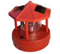 6, 9 × 5, 7 × 5, 7 ″ Décor de phare solaire avec une balise LED rotative à 360 °, une lumière nautique en plastique étanche pour le jardin, le patio, la cour et les accents de maison côtière