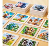 6/9/8 en 1 Puzzles plats en bois de personnages d'animaux de bande dessinée pour garçons et filles, simples et faciles à utiliser, puzzles amusants et éducatifs pour le développement cognitif précoce.