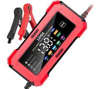 6 A 12 V Chargeur de Voiture, Multi-Protections de mainteneur de Batterie pour Moto, Voiture, Batterie Portable avec écran LCD pour Moto,