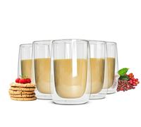 6 à Double Paroi Late Macchiato Verres 380ml Verres Tasse de Café