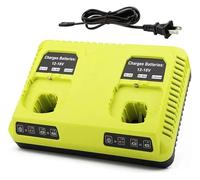 6 Ah, Compatible Avec RYOBI, Batterie 18 V P108, Batterie 18 V One+ Plus, Outils Électriques Lithium-ion 18 V P104 P107 RB18L50 RB18L20 P108(Dual Charger)