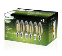 6 ampoules LED E14 bougie B35 7W = 60W 806lm 4000K blanc neutre filament 360? Lu