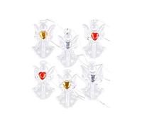 6 anges décoratifs en verre à suspendre avec cours colorés