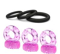6 Anneau de pénis vibrant vibration, Pleasure Vibes, Anneau Vibrant, Anneaux de pénis Cockring pour l'érection stimulant le plaisir, pénis jouet sexuel pour hommes couples