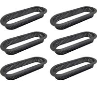 6 anneaux à tarte ovales Set d'anneaux à pâtisserie en nylon Anneaux à dessert Anneaux crumpets antiadhésifs Cutter perforé Tartelette Mousse Anneaux pour DIY Mousse Pie Quiche